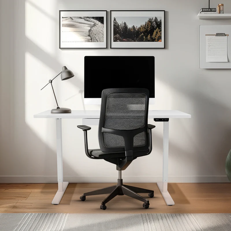Bureau Assis-Debout Électrique Avec Tiroir (120 x 60 cm)