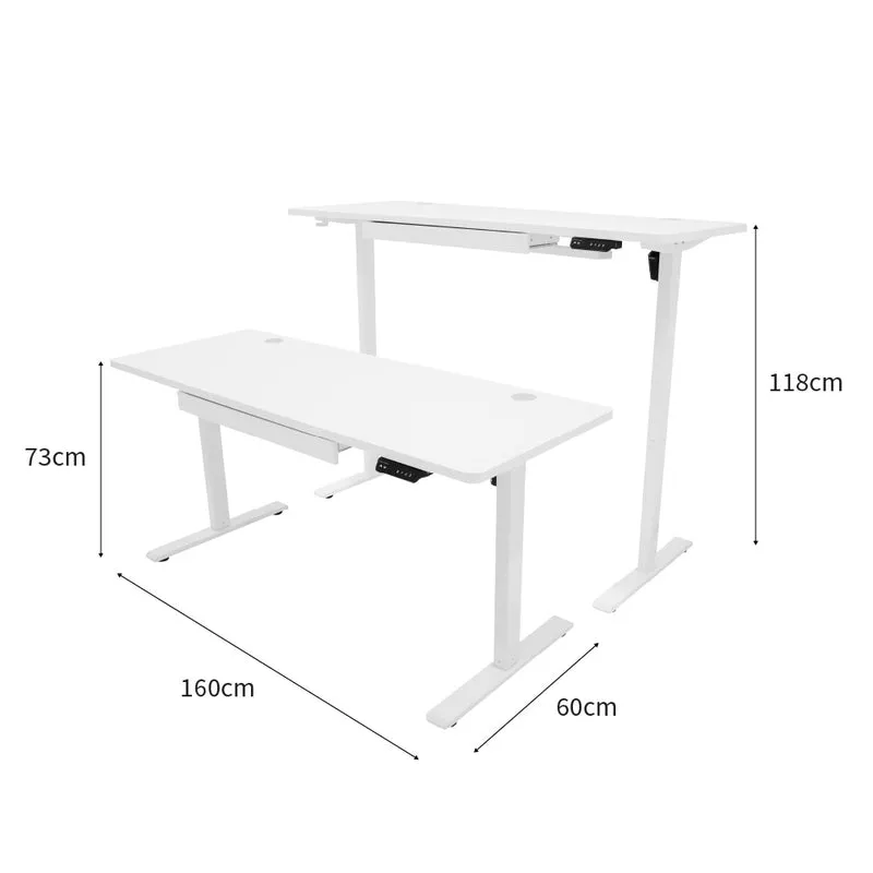 Bureau Assis-Debout Électrique Avec Tiroir (160 x 60 cm)
