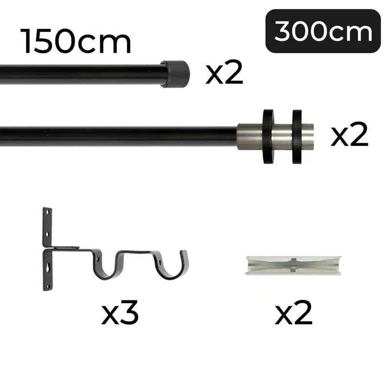 Tringle à rideau double Ø22mm Cerceaux Installation au plafond