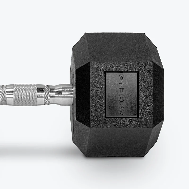 Ascend Rubber Hex Dumbbells - Pairs (5 to 80 lb)
