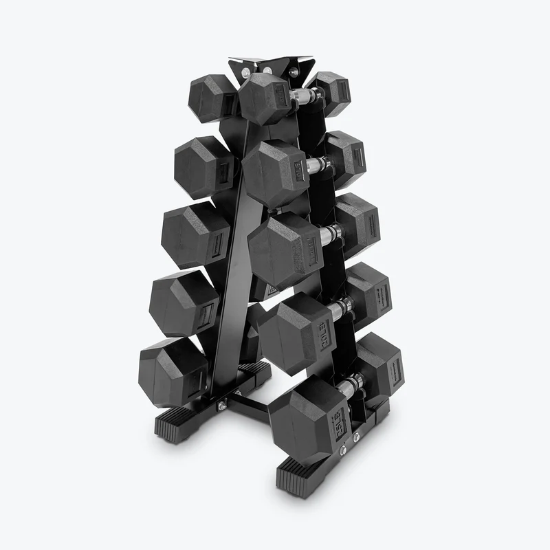 Ascend Rubber Hex Dumbbells - Pairs (5 to 80 lb)