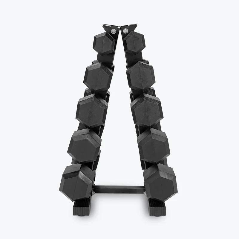 Compact Rubber Hex Dumbbell Bundle: 5 to 25 lb