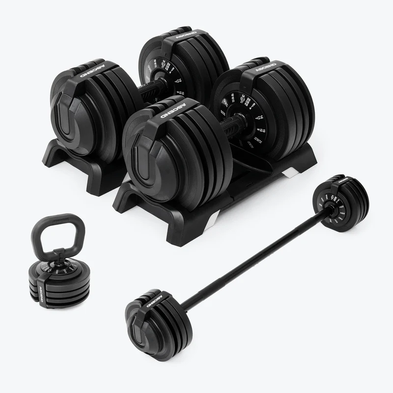 Bundle: Ascend 3-in-1 Adjustable Dumbbells (7 to 52.5 lb) & Bench