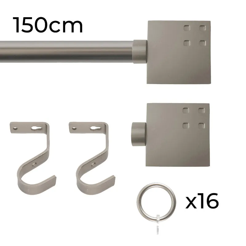 Tringle à rideau Ø22mm Carré Avec anneaux Installation au mur