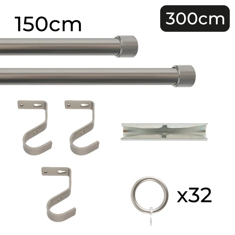 Tringle à rideau Ø22mm Bouchon Avec anneaux Installation au mur