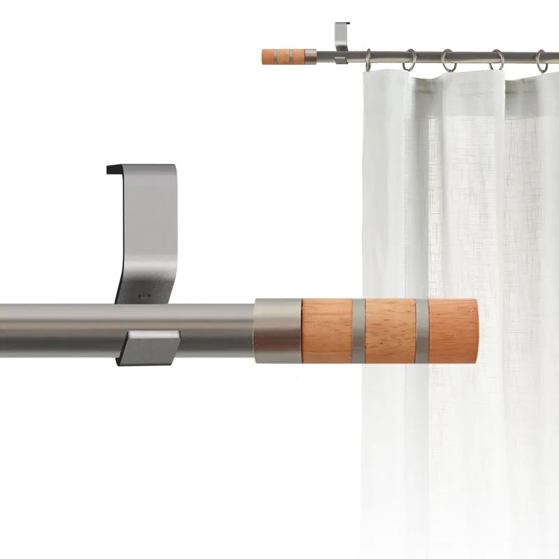 Tringle à rideau Ø22mm Couronnes Avec anneaux Installation au mur