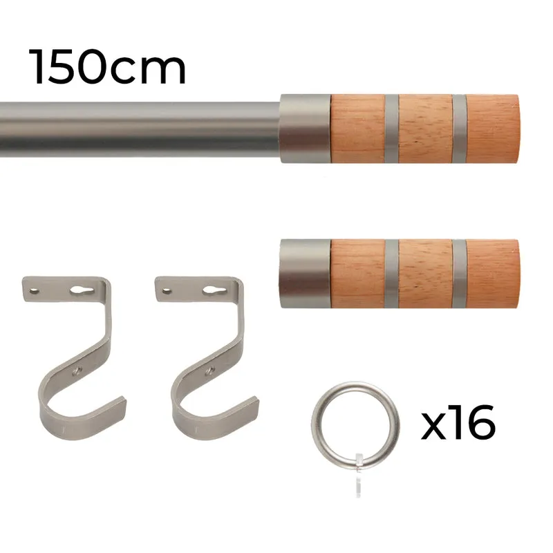 Tringle à rideau Ø22mm Couronnes Avec anneaux Installation au mur