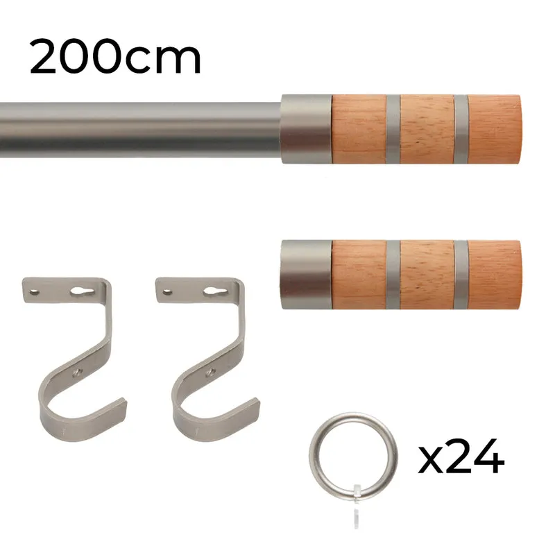 Tringle à rideau Ø22mm Couronnes Avec anneaux Installation au mur