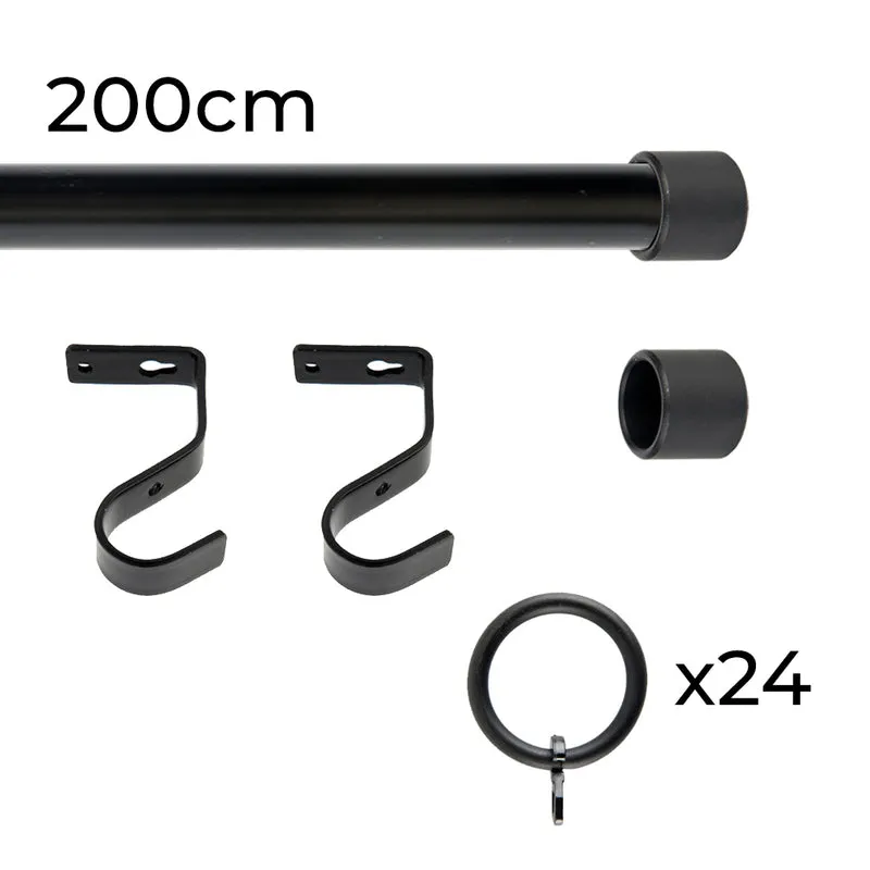 Tringle à rideau Ø22mm Bouchon Avec anneaux Installation au plafond