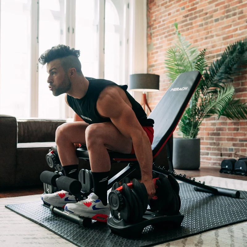 Bundle: Set of Dumbbells (5 - 52.5 lb) & Bench