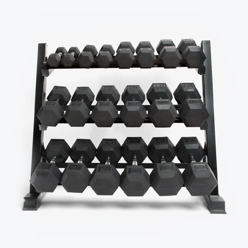Hex Dumbbell Sets With Rack: 5-25, 5-50 & 5-80 lb