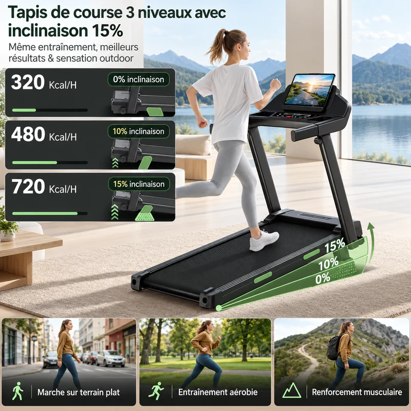 FITFOLDA TI690PRO - Tapis de course inclinable haut de gamme à 15%