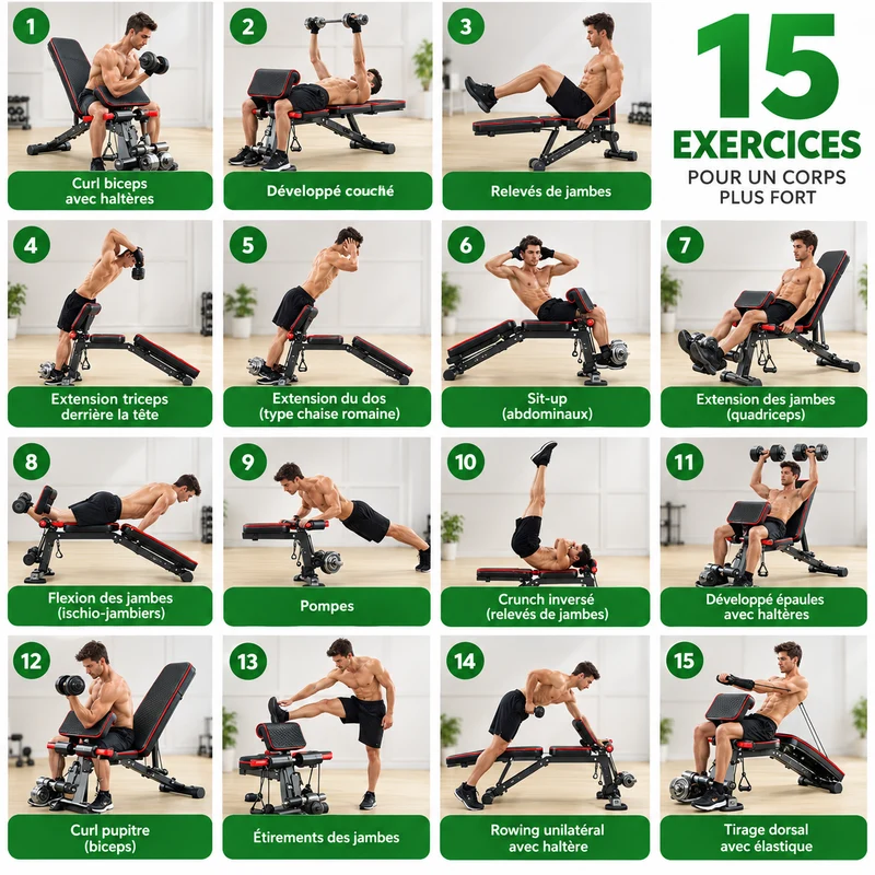 FITFOLDA BM590PRO - Banc de musculation pliable haut de gamme