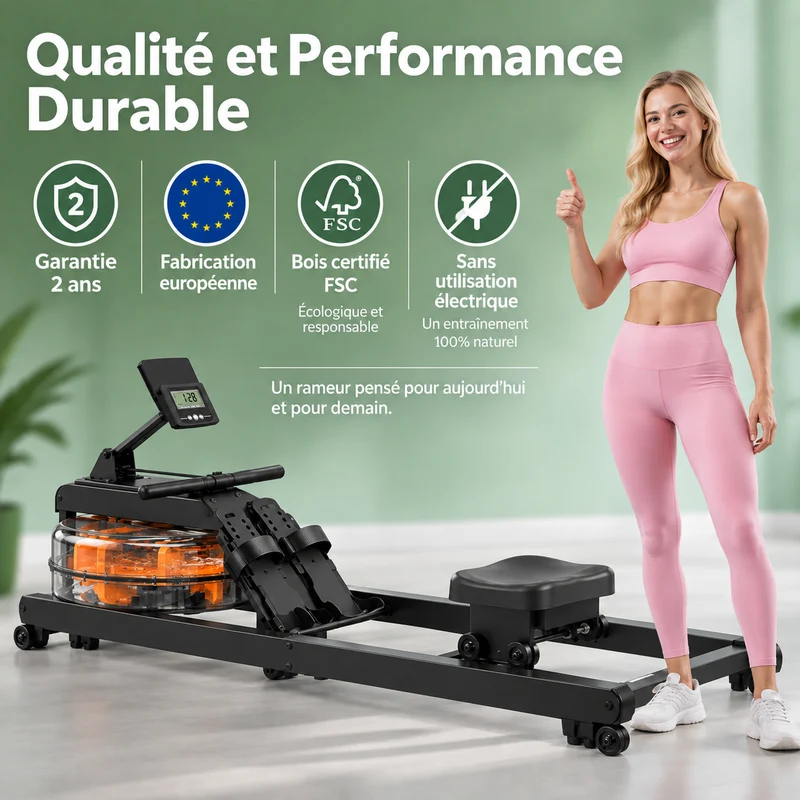 FITFOLDA RE790 - Rameur à résistance hydraulique - Coloris noir