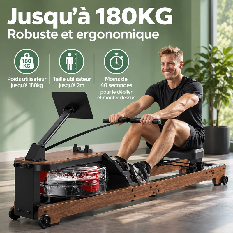 FITFOLDA RE890PRO - Rameur à résistance hydraulique haut de gamme