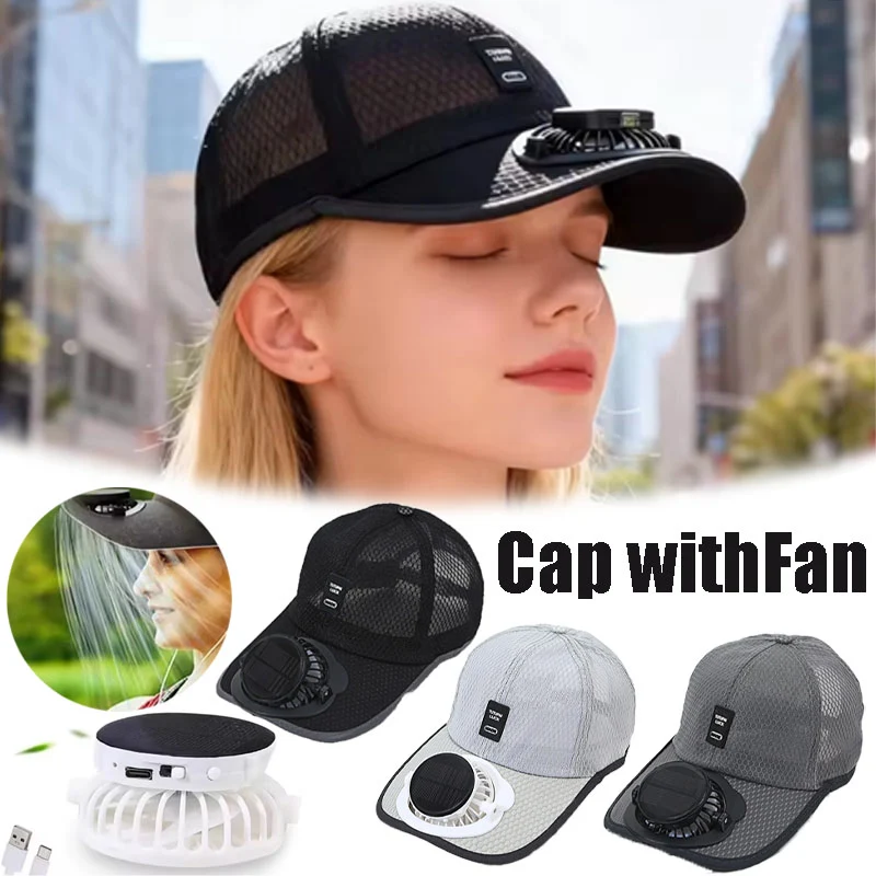 Casquette Solaire avec Ventilateur Intégré Anti-UV