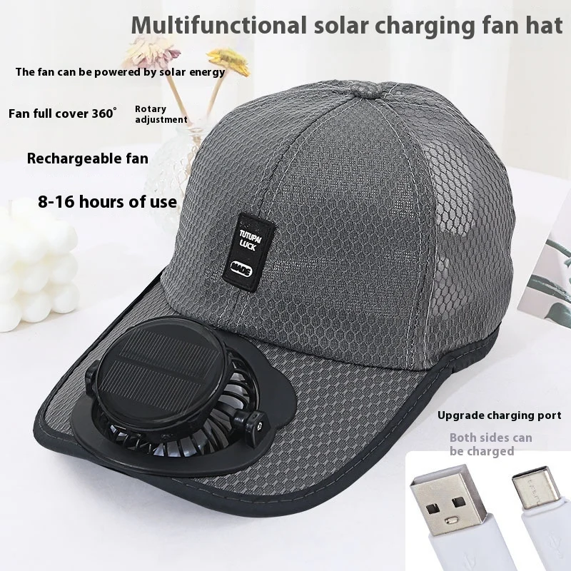 Casquette Solaire avec Ventilateur Intégré Anti-UV