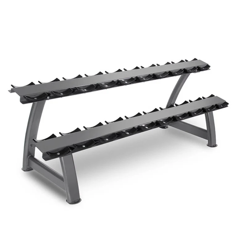 Rack d'Haltères avec Supports - 2 Étagères (10 Paires)