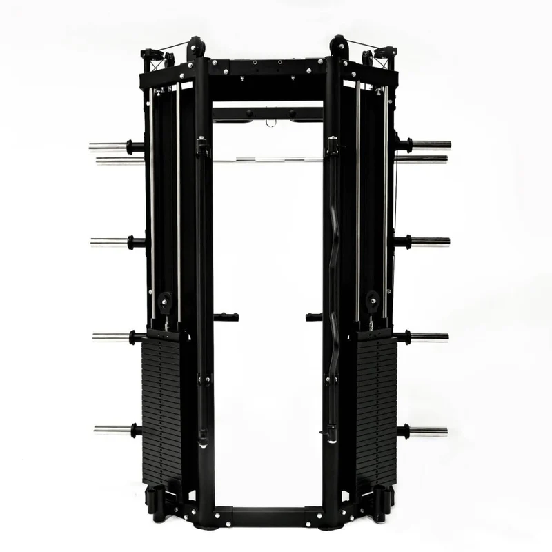 G15® All-In-One Trainer - Smith Machine, Rack + Double Poulie (Rapport de Câbles 2:1 et 4:1) + 260 Kg de Plaques Incluses