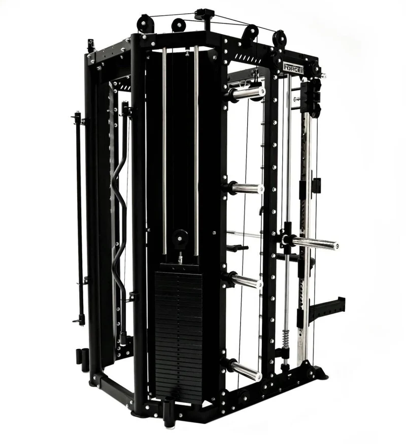 G15® All-In-One Trainer - Smith Machine, Rack + Double Poulie (Rapport de Câbles 2:1 et 4:1) + 260 Kg de Plaques Incluses