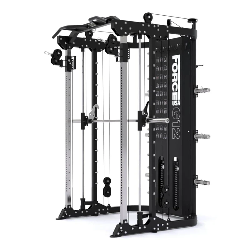 G12™ V2 All-In-One Trainer - Double Poulie (2 x 100 kg), Machine Smith, Rack et Presse pour les Jambes