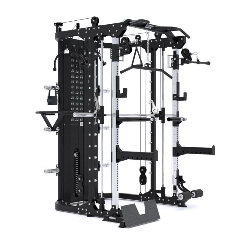 G12™ V2 All-In-One Trainer - Double Poulie (2 x 100 kg), Machine Smith, Rack et Presse pour les Jambes