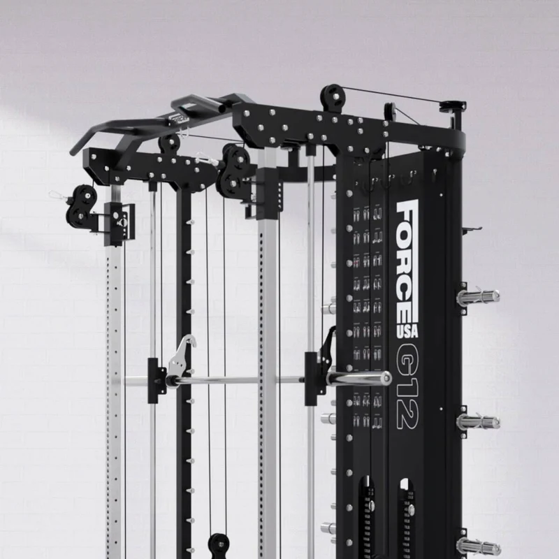 G12™ V2 All-In-One Trainer - Double Poulie (2 x 100 kg), Machine Smith, Rack et Presse pour les Jambes