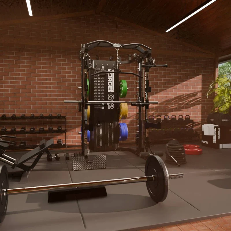 G12™ V2 All-In-One Trainer - Double Poulie (2 x 100 kg), Machine Smith, Rack et Presse pour les Jambes